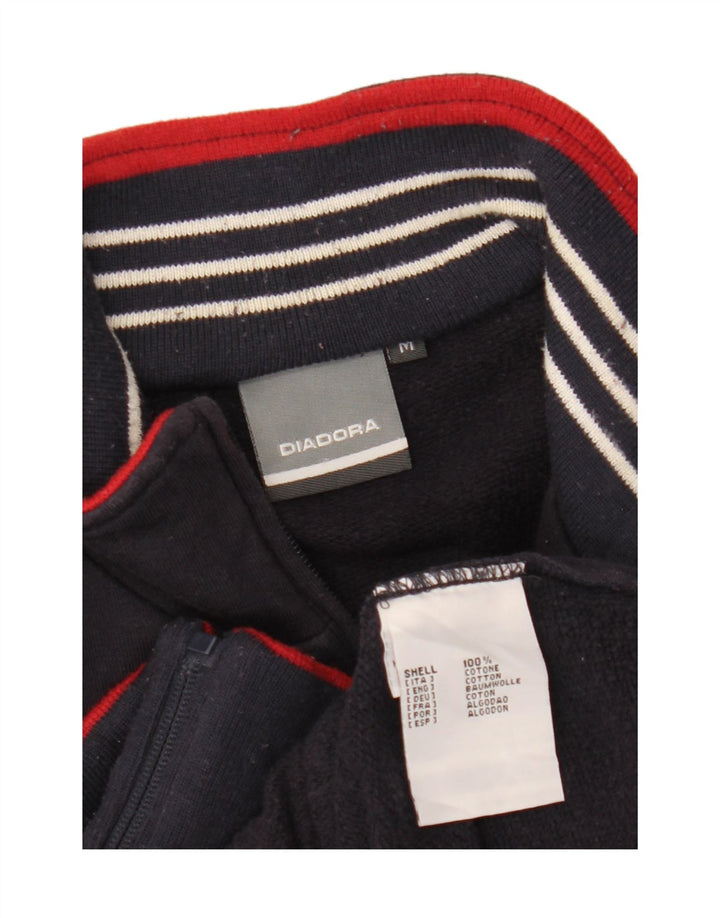 Jaqueta masculina de agasalho gráfico DIADORA de algodão azul marinho médio