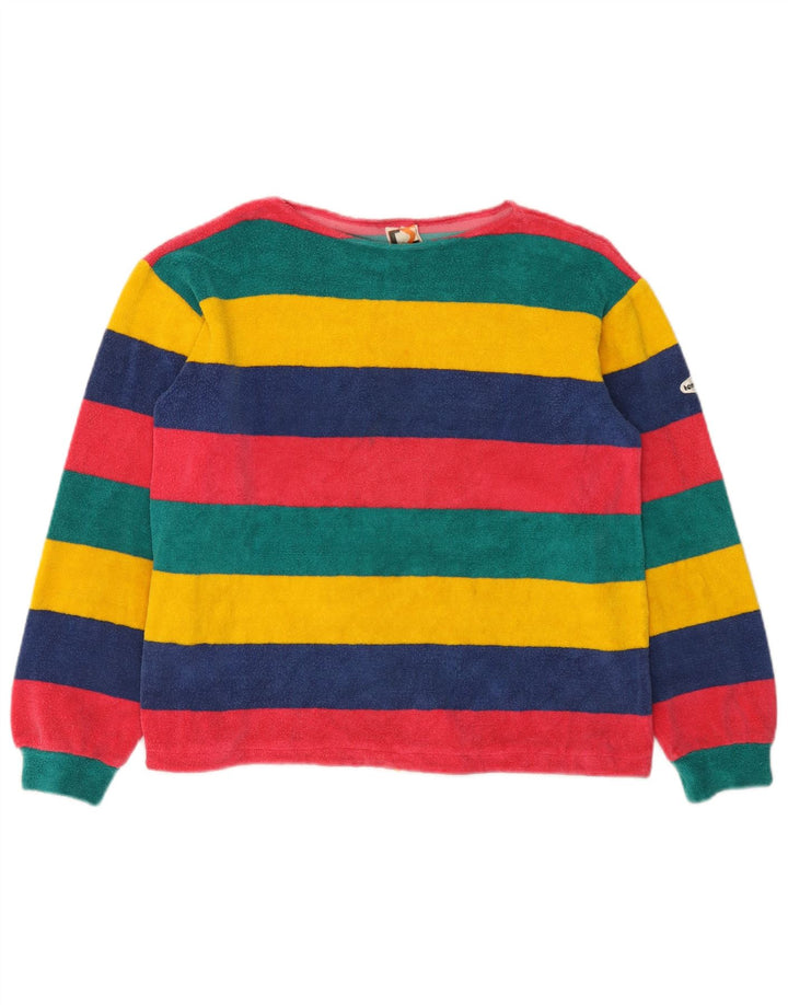 Suéter de lã feminino vintage IT 44 algodão listrado multicolorido médio
