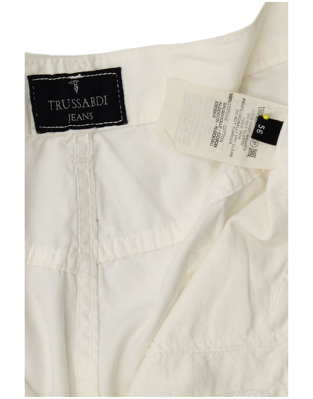 TRUSSARDI Masculino Casual Shorts IT 56 3XL W36 Algodão Branco