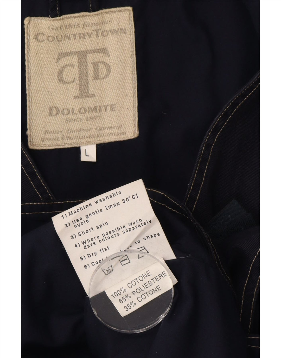 Colete utilitário masculino Dolomite UK 40 grande algodão azul marinho