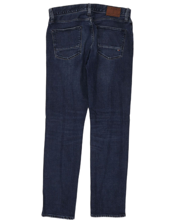 Tommy Hilfiger Masculino Denton Straight Jeans W30 L32 Azul Marinho Algodão