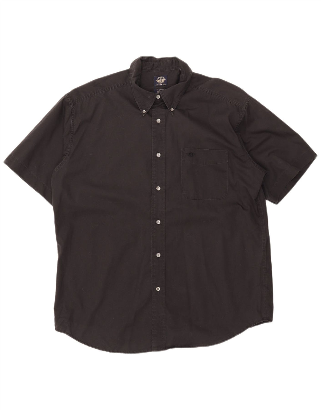 DOCKERS Camisa masculina de manga curta grande algodão preto