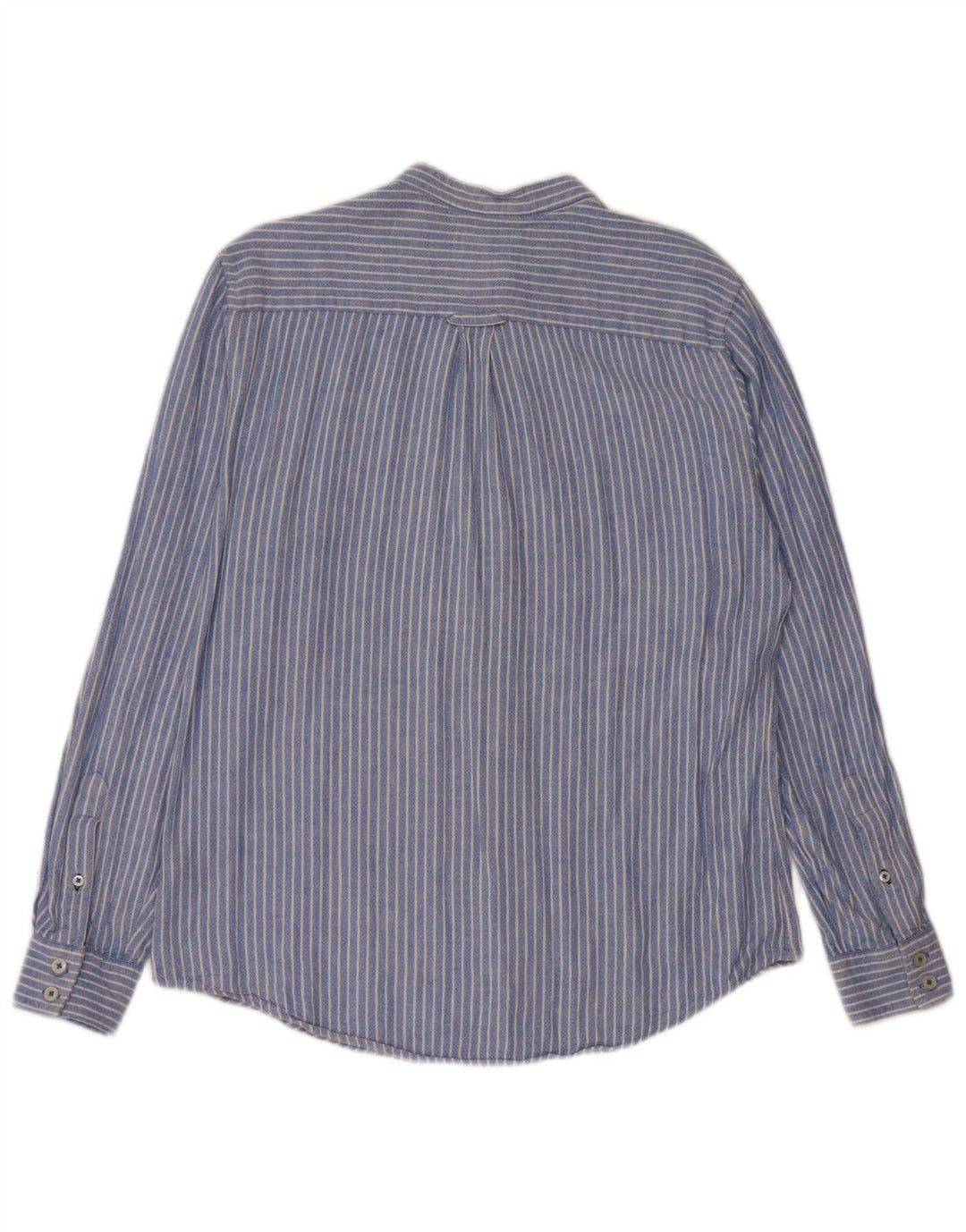 Camisa masculina Crew Clothing de linho listrado azul médio