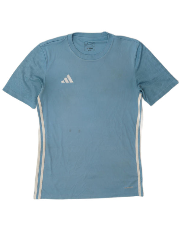 Adidas Mens Dri Fit Slim T-Shirt Top Pequeno Azul
