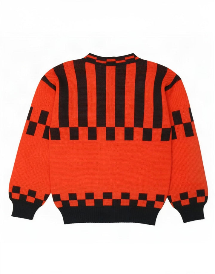 Suéter Cardigan Feminino Vintage UE 40 Médio Vermelho Geométrico