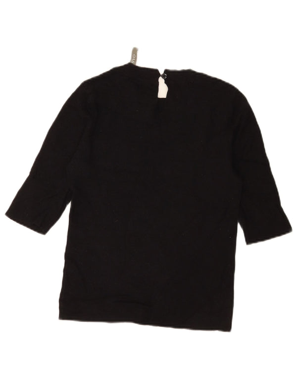 Top feminino Oasis manga 3/4 UK 8 pequeno preto