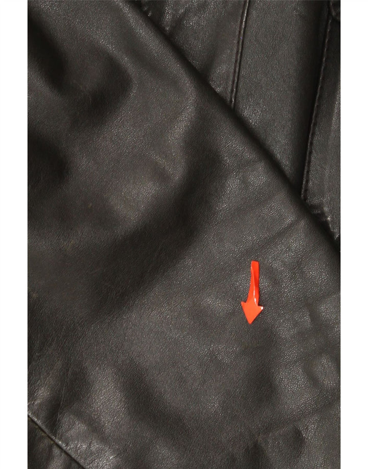 Jaqueta de couro masculina Zeiler UK 40 grande preta