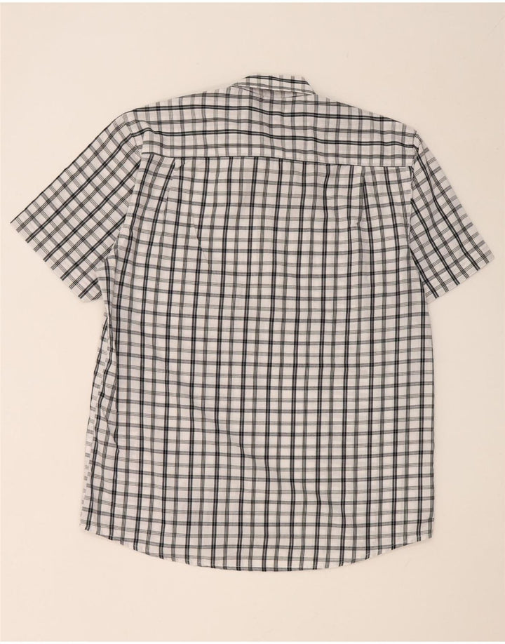 Camisa masculina Pierre Cardin de manga curta regular fit grande xadrez branco