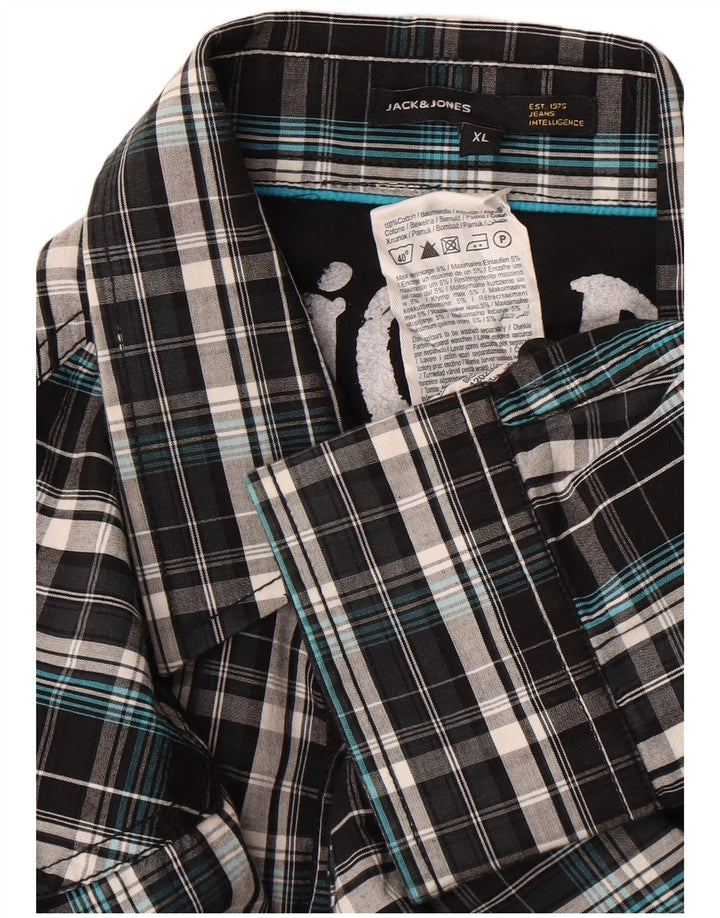 Camisa masculina Jack & Jones XL preta xadrez algodão