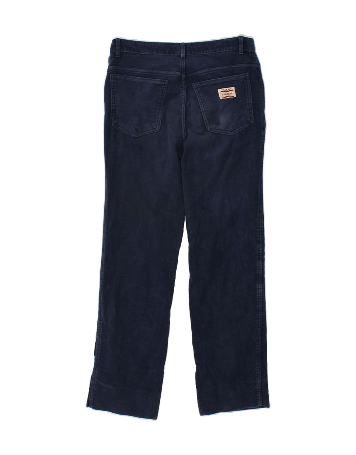 CARRERA Womens Straight Casual Trousers W33 L29 Navy Blue Cotton Vintage Carrera and Second-Hand Carrera from Messina Hembry 