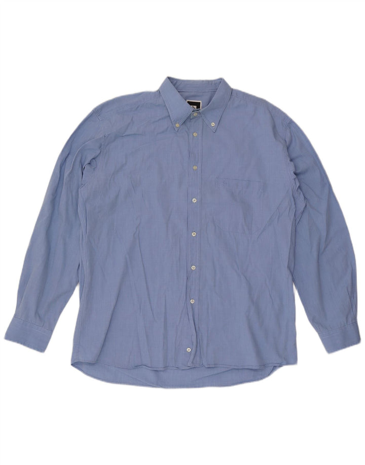 Camisa masculina Roccobarocco grande algodão azul