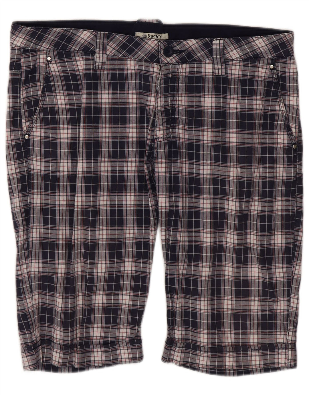 Shorts Chino Masculino Dack IT 48 Médio W36 Algodão Xadrez Azul Marinho