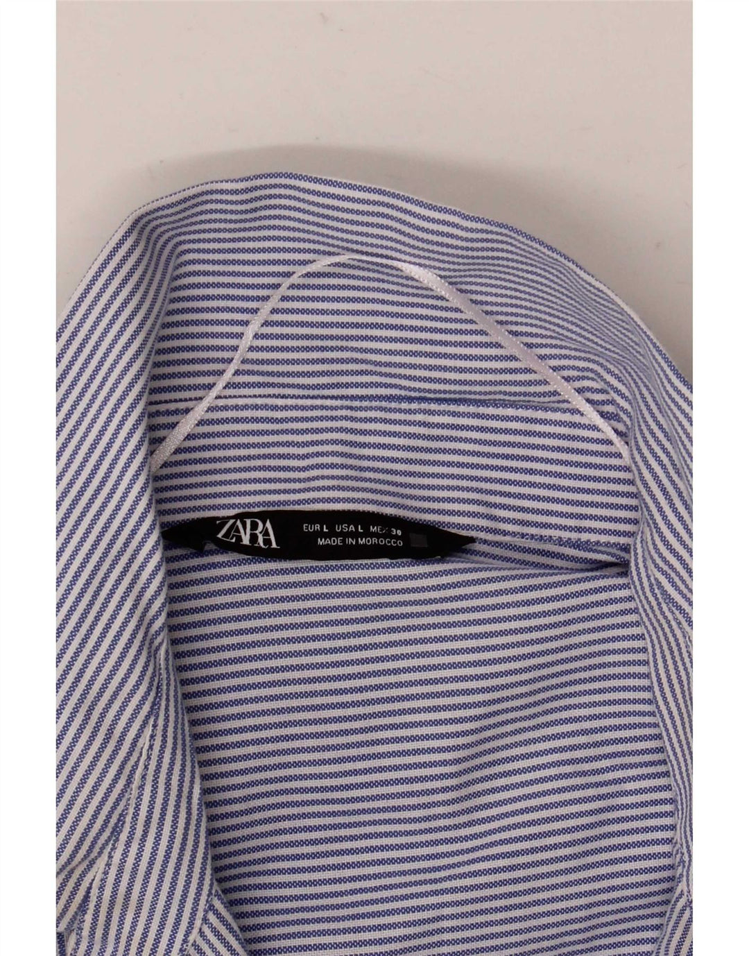 Camisa oversized feminina Zara UK 16 listra azul grande
