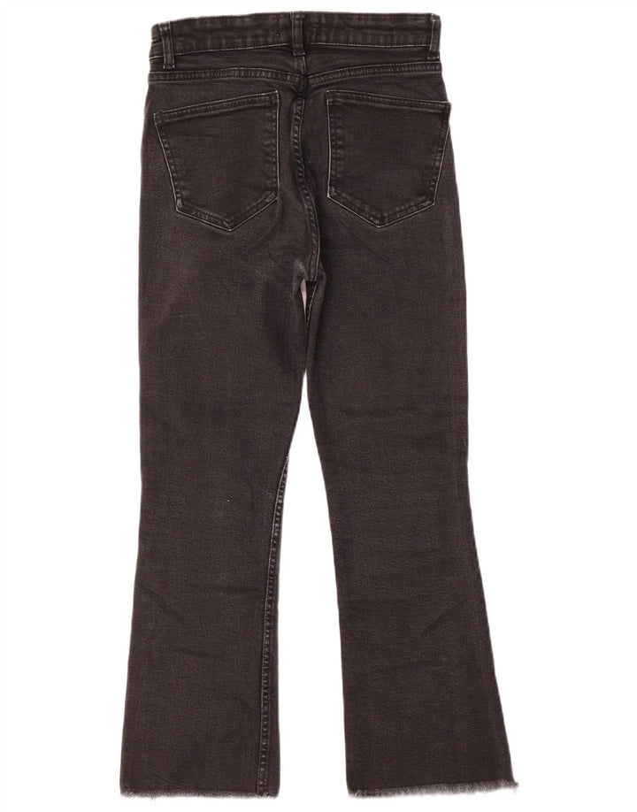 Zara Calça Jeans Feminina Crop Bootcut EU 38 Pequeno W28 L25 Preto