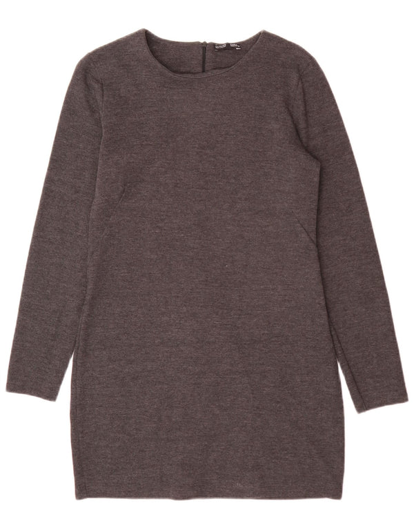 Zara Mini vestido jumper feminino Reino Unido 14 grande cinza