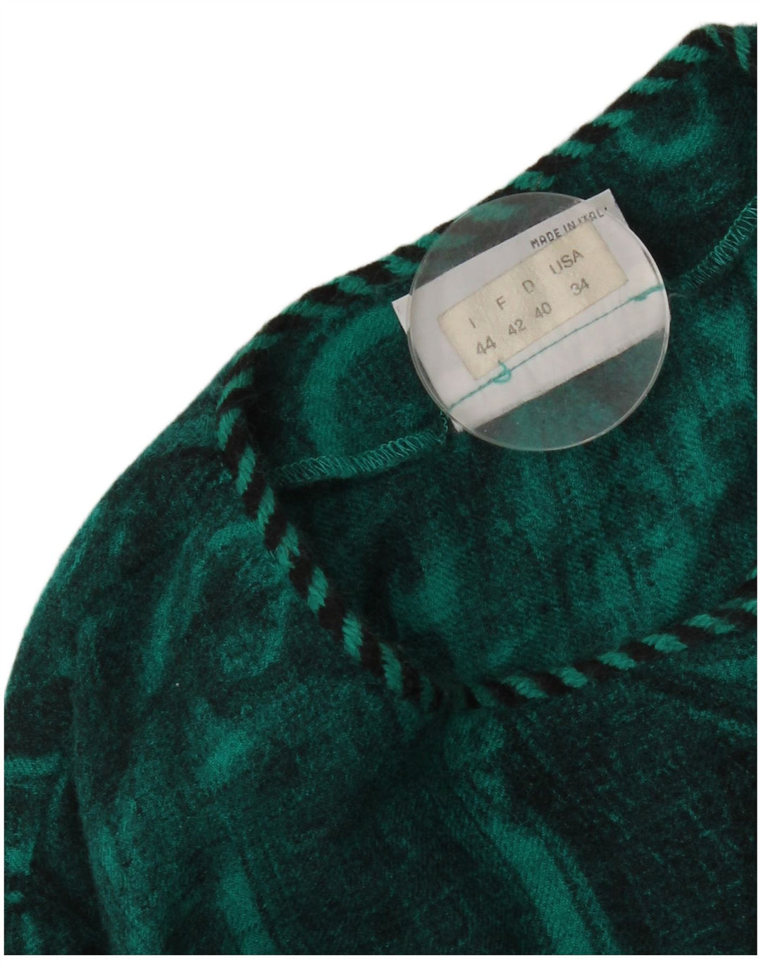 Jaqueta blazer feminina de 6 botões Parah IT 44 lã paisley verde médio