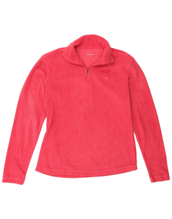 Diadora Womens Zip Neck Fleece Jumper UK 16 Grande Rosa Poliéster