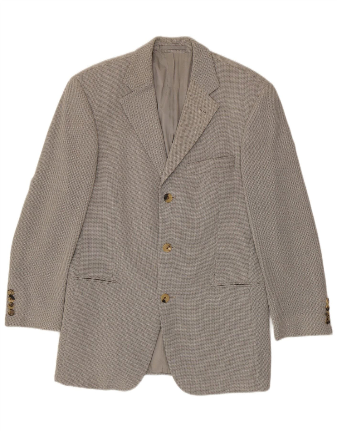 Jaqueta Blazer Masculina Hugo Boss com 3 Botões EU 44 XS Lã Virgem Cinza
