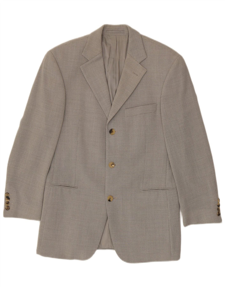 Jaqueta Blazer Masculina Hugo Boss com 3 Botões EU 44 XS Lã Virgem Cinza