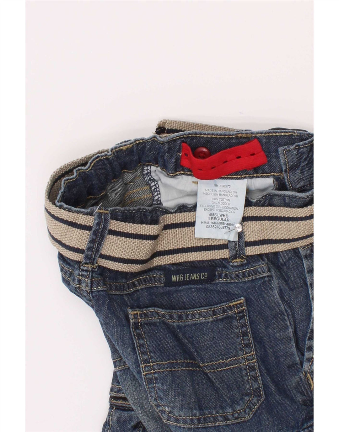 Shorts jeans cargo Wrangler Boys 3-4 anos W22 algodão azul