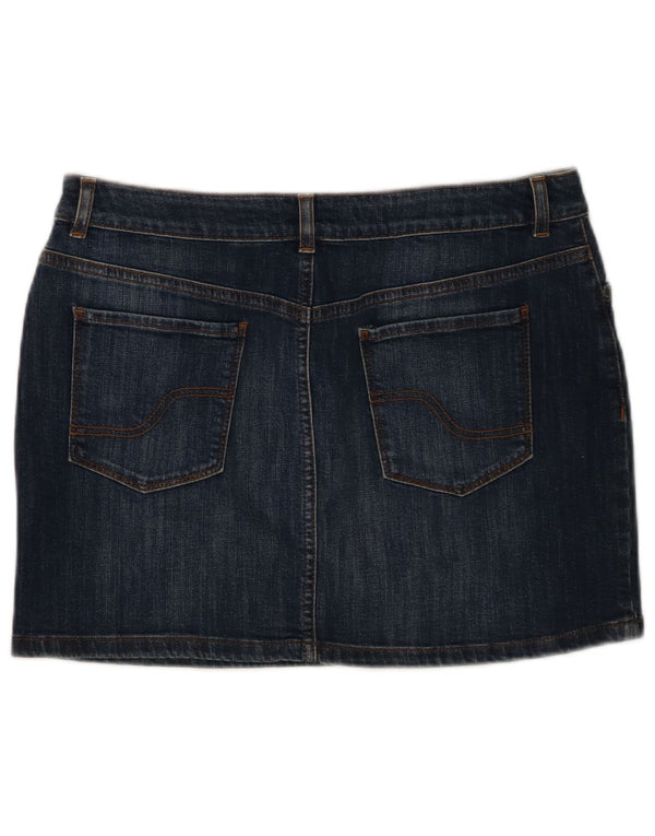 Mini saia jeans feminina Fat Face UK 14 grande W32 algodão azul