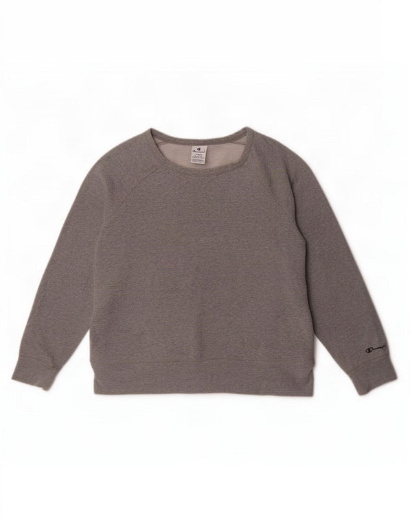 Champion moletom feminino cropped UK 16 grande algodão cinza