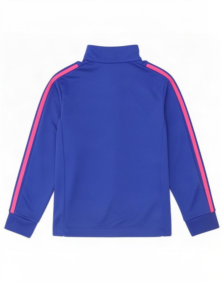 Adidas Girls Climalite Zip Neck Pullover Treino Top 7-8 Anos Azul