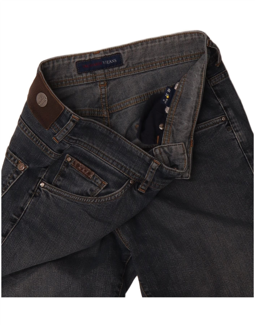 Jeans retos femininos Trussardi W30 L31 azul