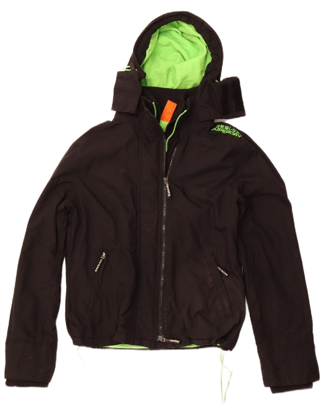 Jaqueta corta-vento feminina SUPERDRY The Windcheater UK 16 grande preta