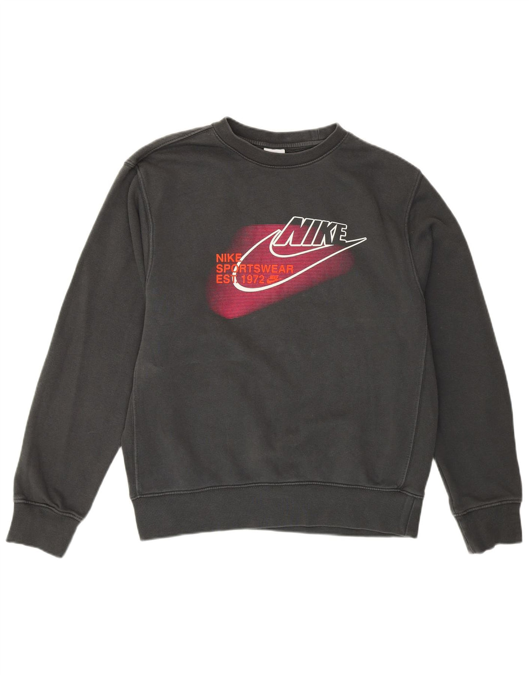 NIKE Mens Graphic Moletom Jumper Pequeno Algodão Cinza
