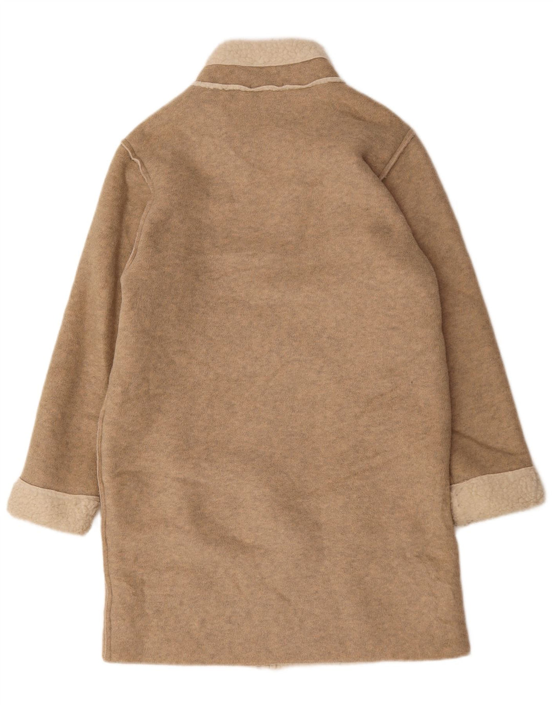 Sobretudo feminino Sherpa da Marks & Spencer Reino Unido 10 pequeno bege manchado
