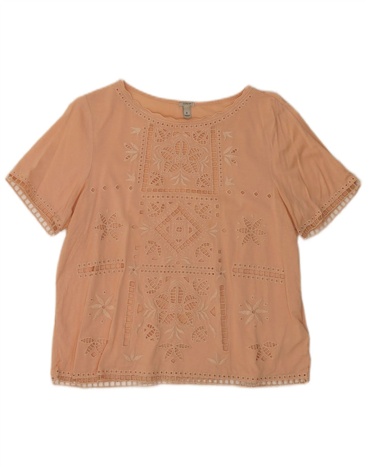 J. Crew blusa feminina top UK 14 médio rosa floral