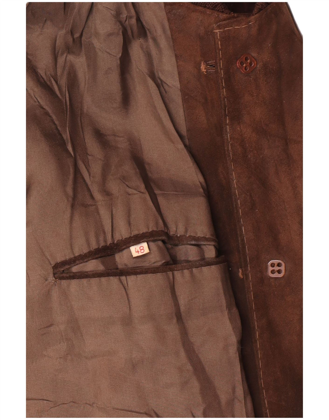 Jaqueta bomber masculina vintage de camurça IT 48 marrom médio