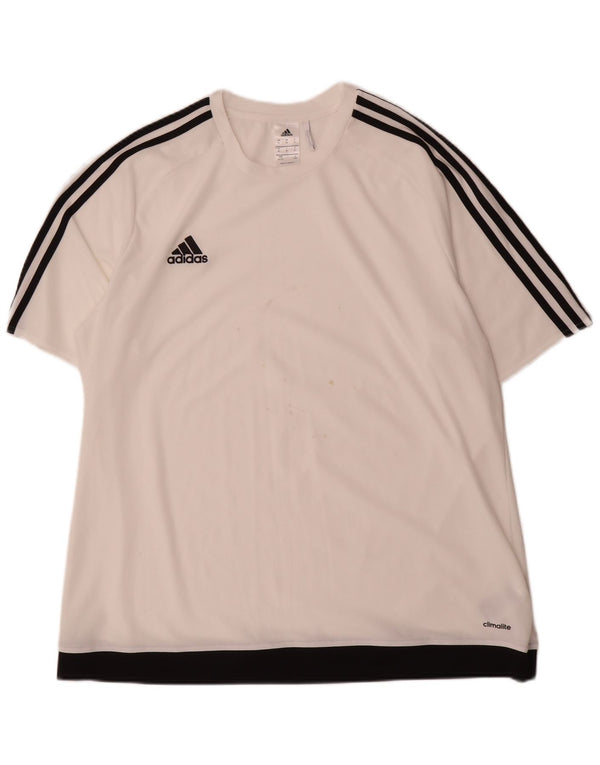Adidas Masculino Climalite Camiseta Top XL Branco Colourblock Poliéster