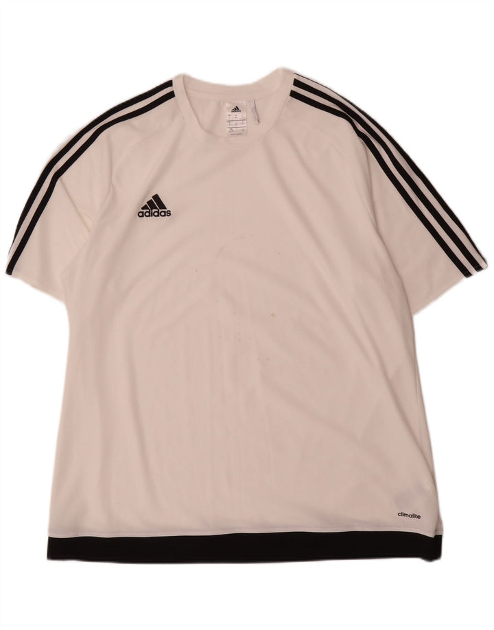 Adidas Masculino Climalite Camiseta Top XL Branco Colourblock Poliéster