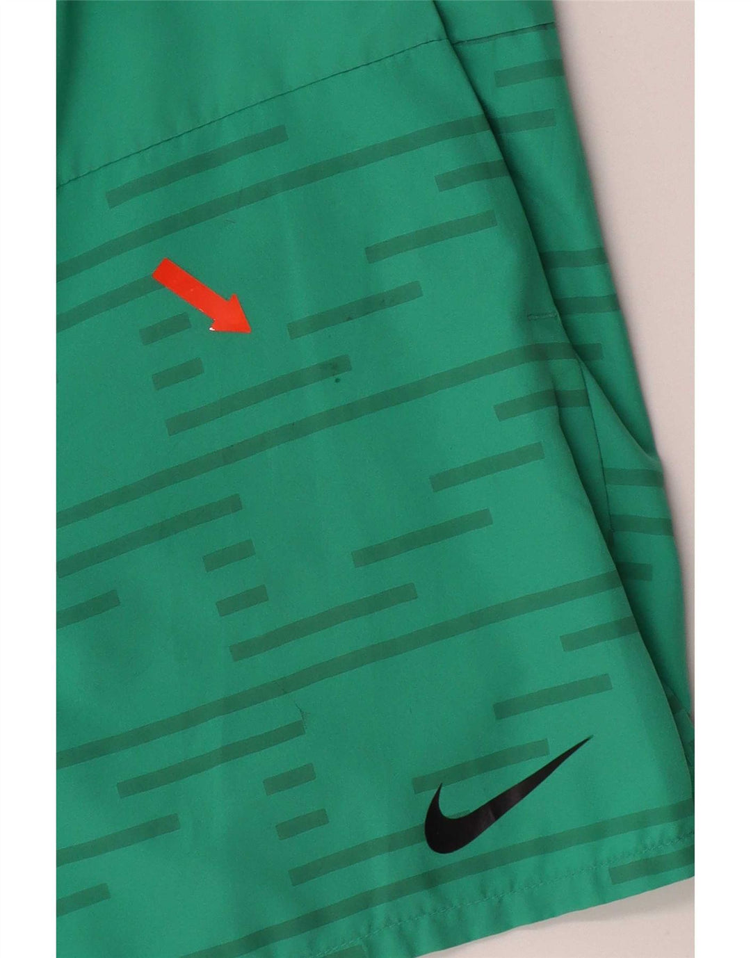 Nike Mens Dri Fit Sport Shorts Pequeno Verde Listrado Poliéster