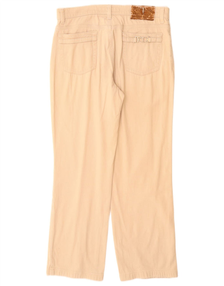 Calça feminina reta casual TRUSSARDI W28 L26 algodão bege
