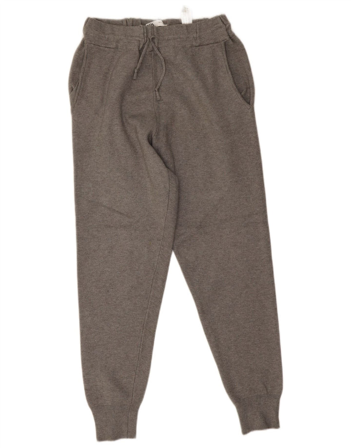 Calça de treino masculina Zara Joggers pequena viscose cinza