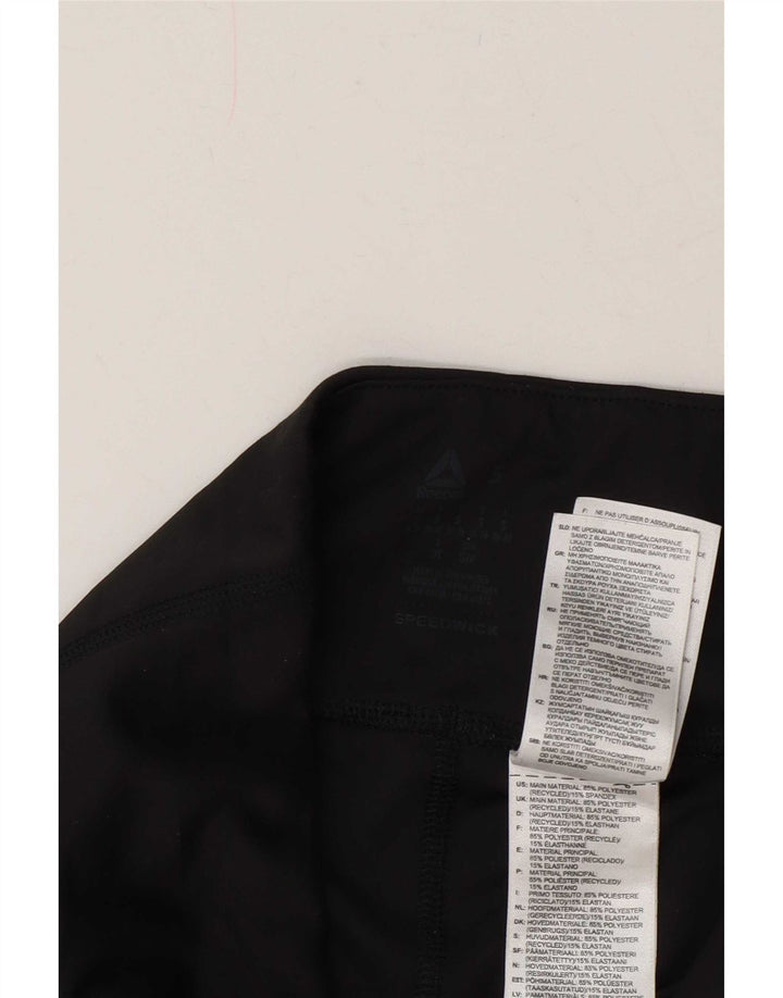 Leggings Reebok Mulher UK 8/10 Pequeno Poliéster Preto