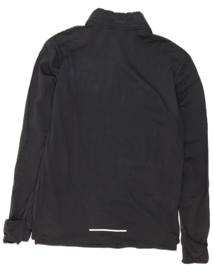 NIKE Masculino Zip Neck Pullover Treino Top Médio Preto Poliéster