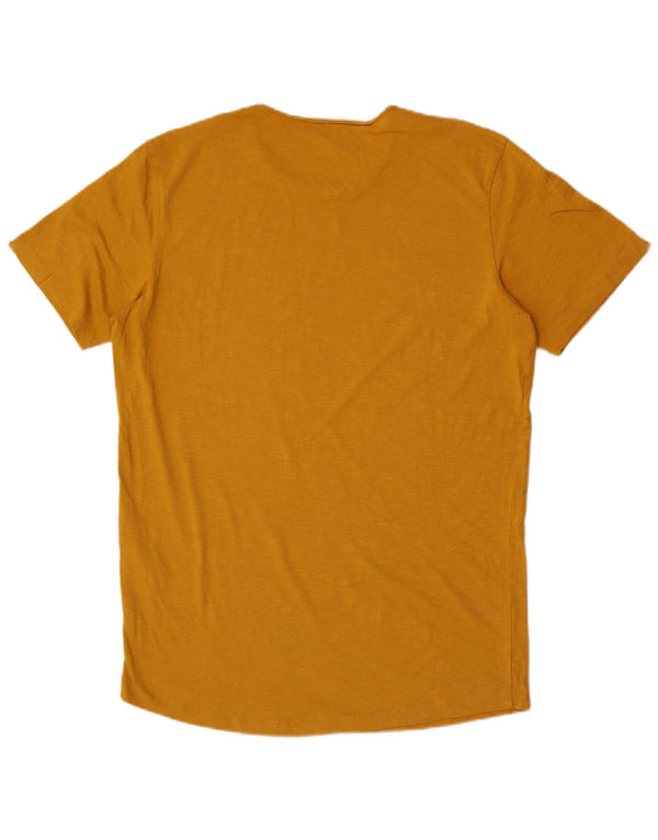 Camiseta masculina Jack & Jones Regular Fit Top de algodão amarelo médio
