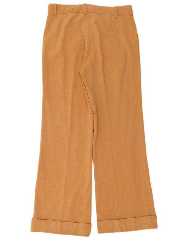 Zara Calça feminina casual de perna larga UE 38 pequena W28 L31 bege