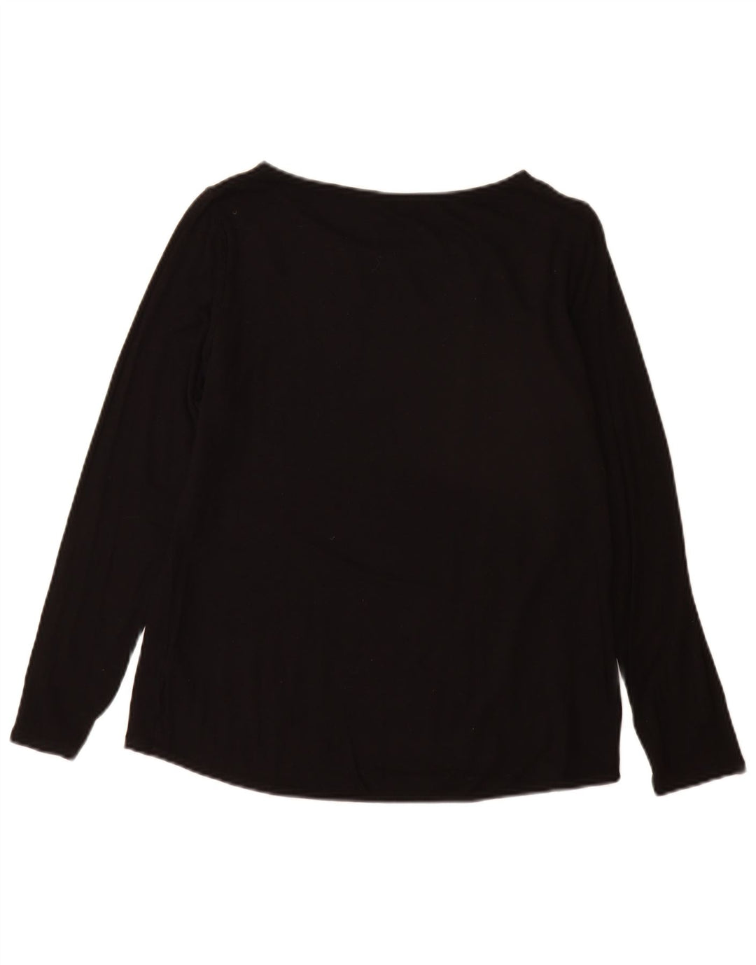 Top feminino Marks & Spencer de manga comprida UK 12 viscose preta média