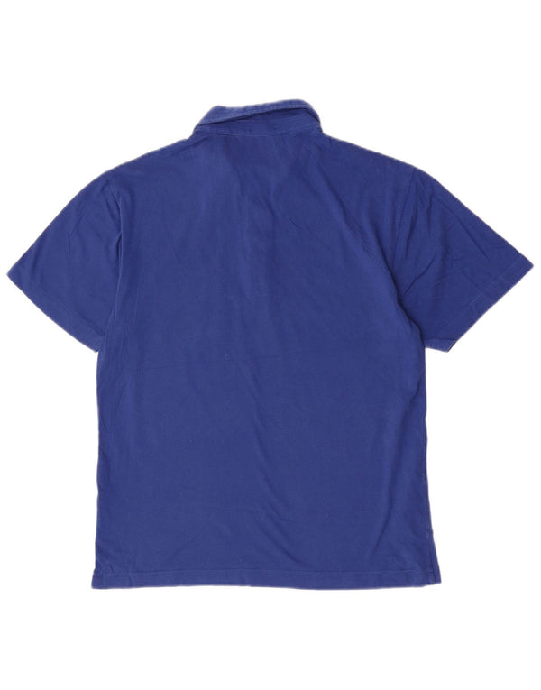 Camisa polo masculina Heritage Slim Fit da Penguin, algodão manchado azul médio