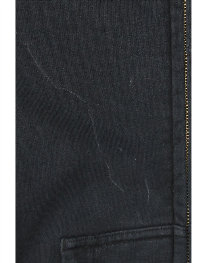 Suéter masculino Nike com capuz e zíper pequeno de algodão preto