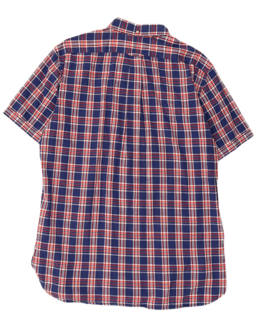 Camisa masculina de manga curta Gant Regular Fit grande algodão xadrez azul marinho