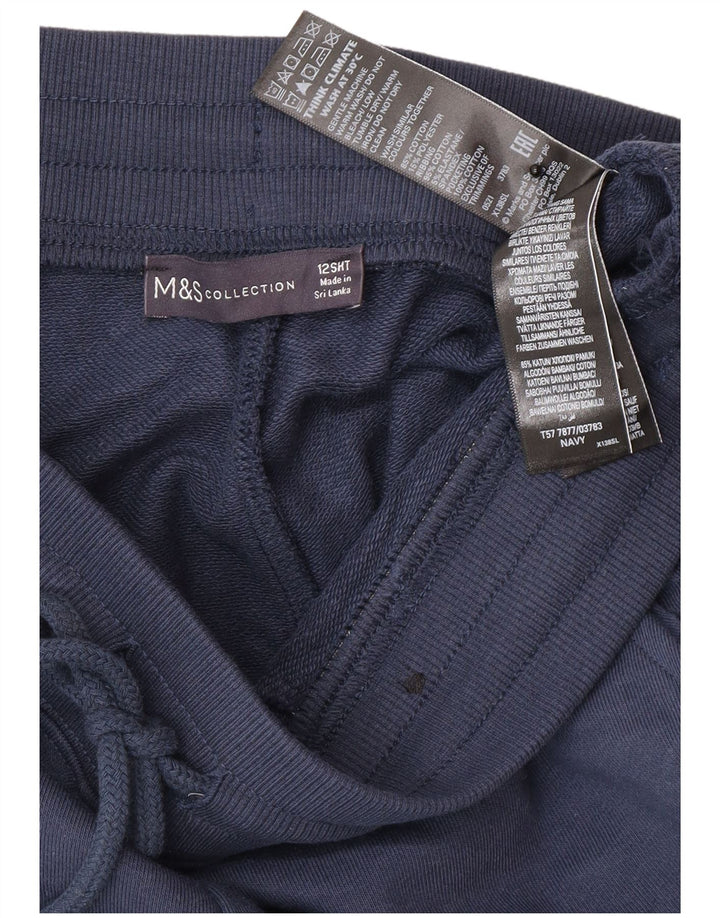 Calça de treino feminina Marks & Spencer Joggers UK 12 médio azul marinho