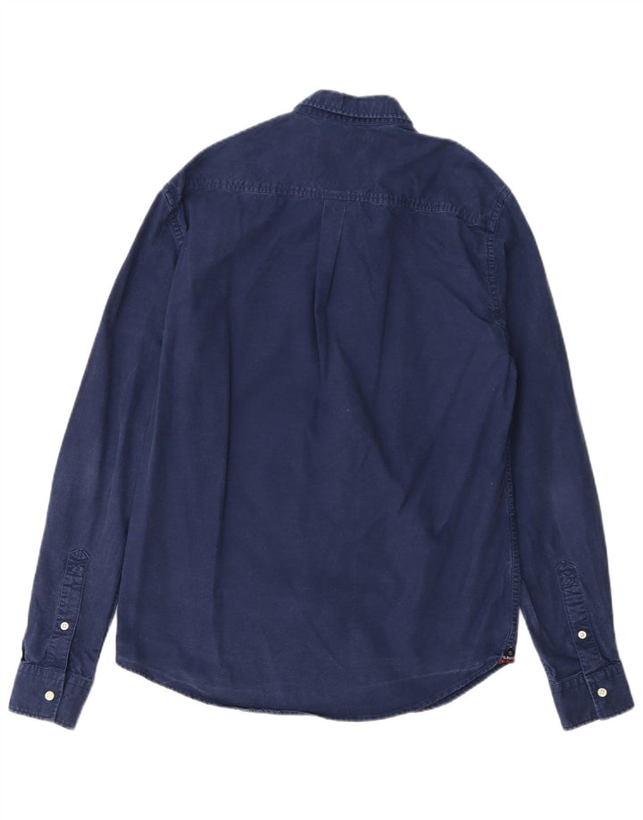 Camisa masculina Superdry Modern Classic Fit média azul marinho algodão