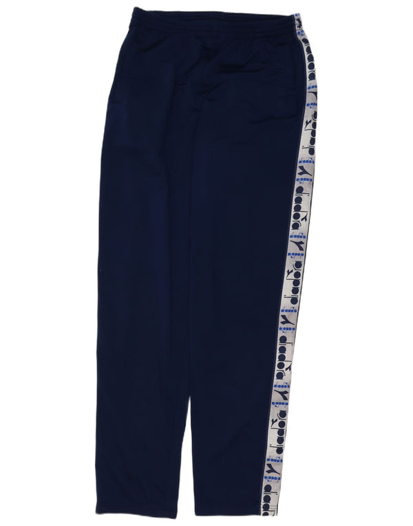 Calça de treino masculina Diadora Graphic UK 44 grande bloco colorido azul marinho