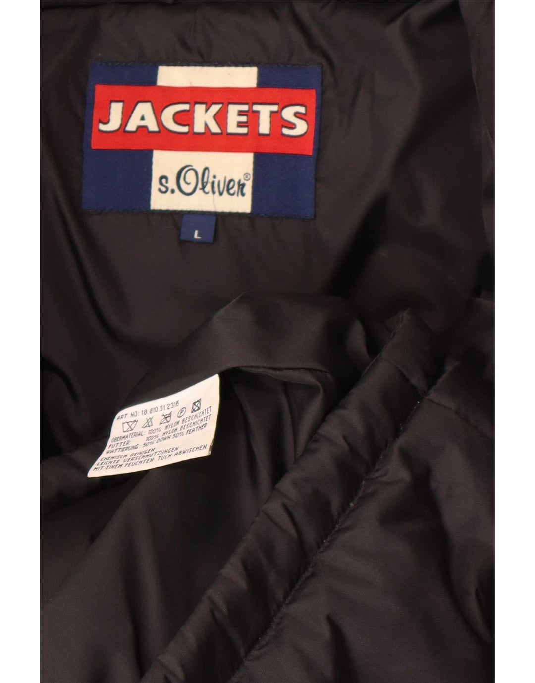 Jaqueta acolchoada masculina S.Oliver UK 40 grande nylon preto